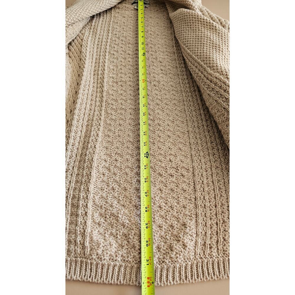 EUC ARAN CRAFTS Merino Wool Drape Open Front Shawl Long Cardigan Sweater S - Picture 4 of 6